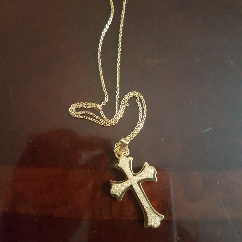 Stainless Steel Necklace with Cross Pendant